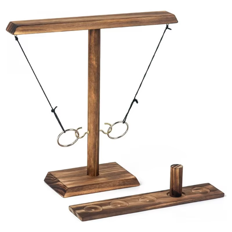 Juego lanzamiento aros de madera Montessori divertido