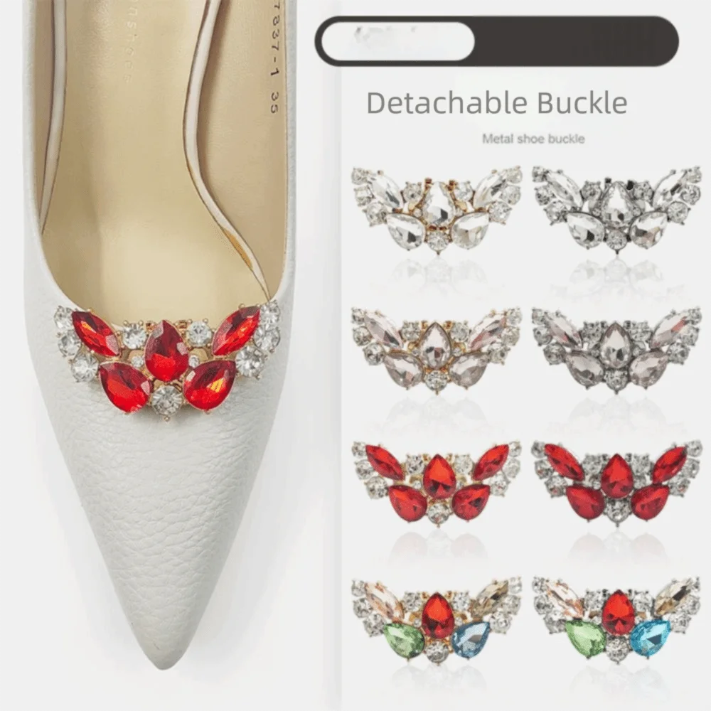 Hebillas brillantes para zapatos con clip metálico removible