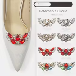 Hebillas brillantes para zapatos con clip metálico removible