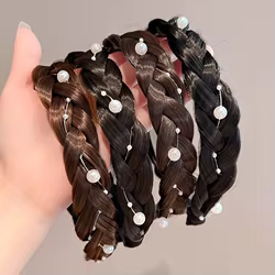 Diadema trenzada con perlas - Accesorio de peluquería infantil