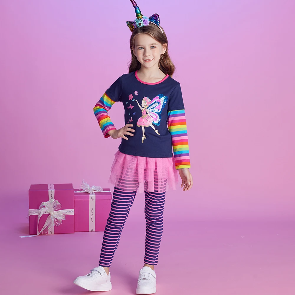 DXTON camiseta de manga larga para niña con estampado mariposa - imagen 4