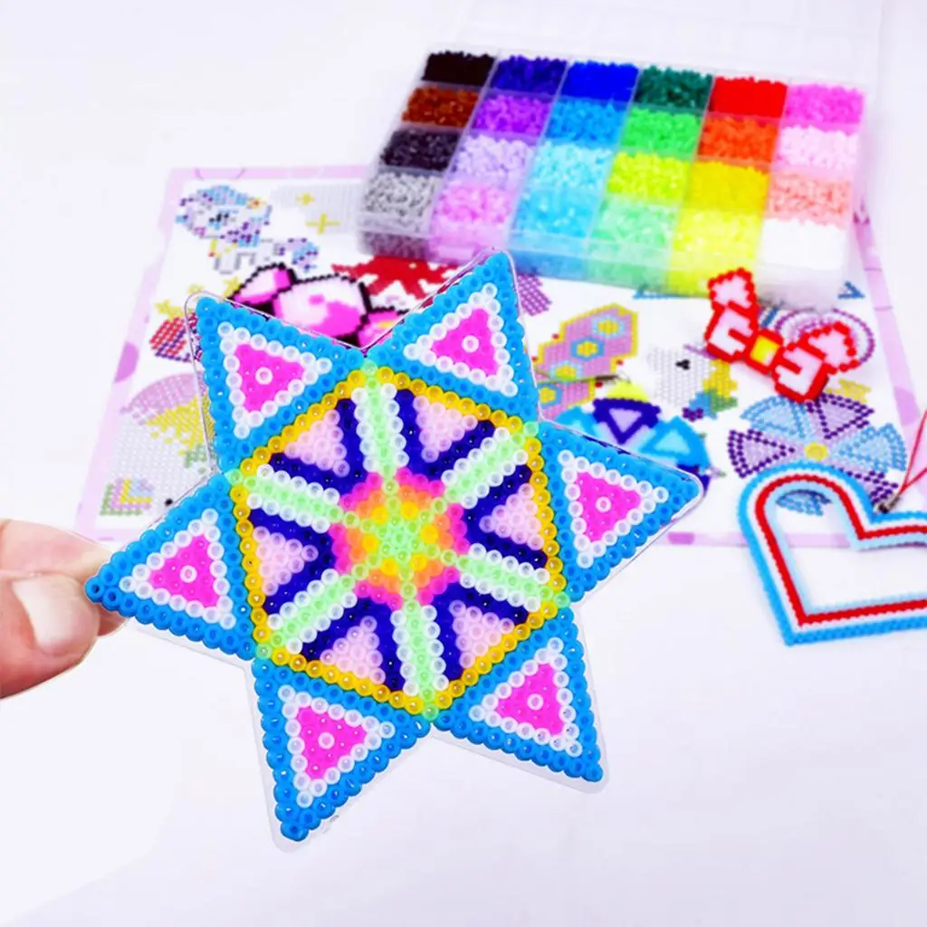 Cuentas de hierro para manualidades infantiles con patrones coloridos - imagen 5