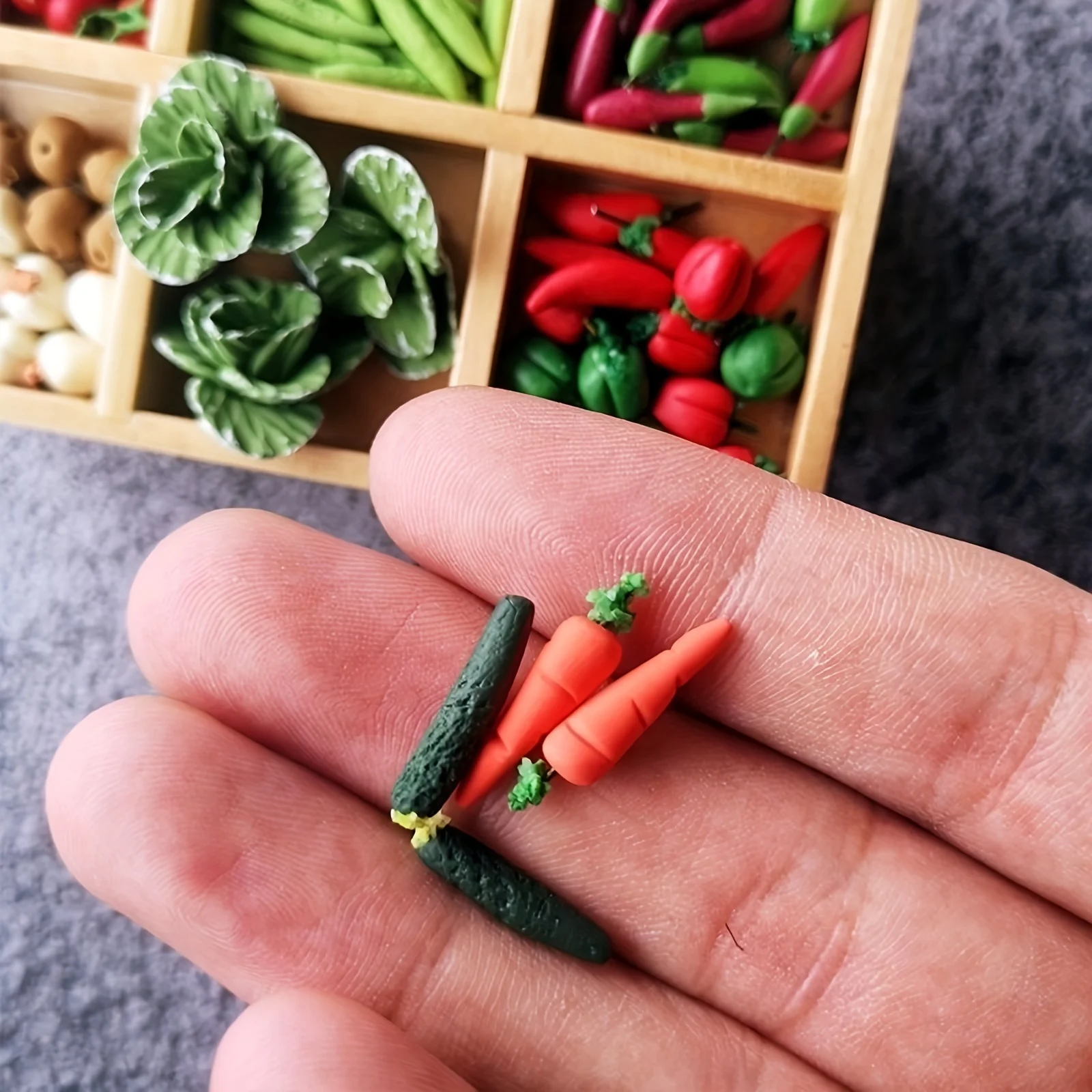 Frutas y verduras de arcilla para juego simbólico