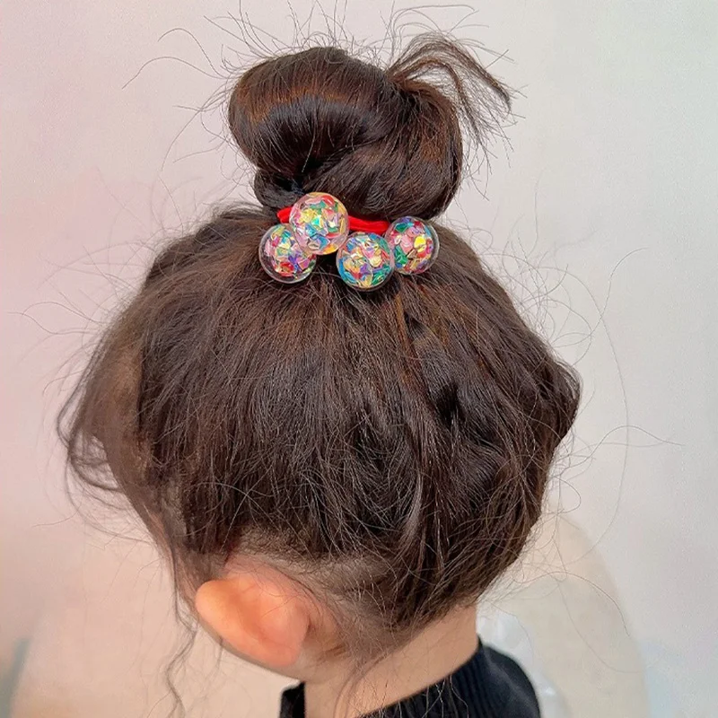 Coleteros elásticos coloridos con estampado de frutas para niña - imagen 2