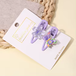 Pinzas de pelo infantiles con cereza y mariposa