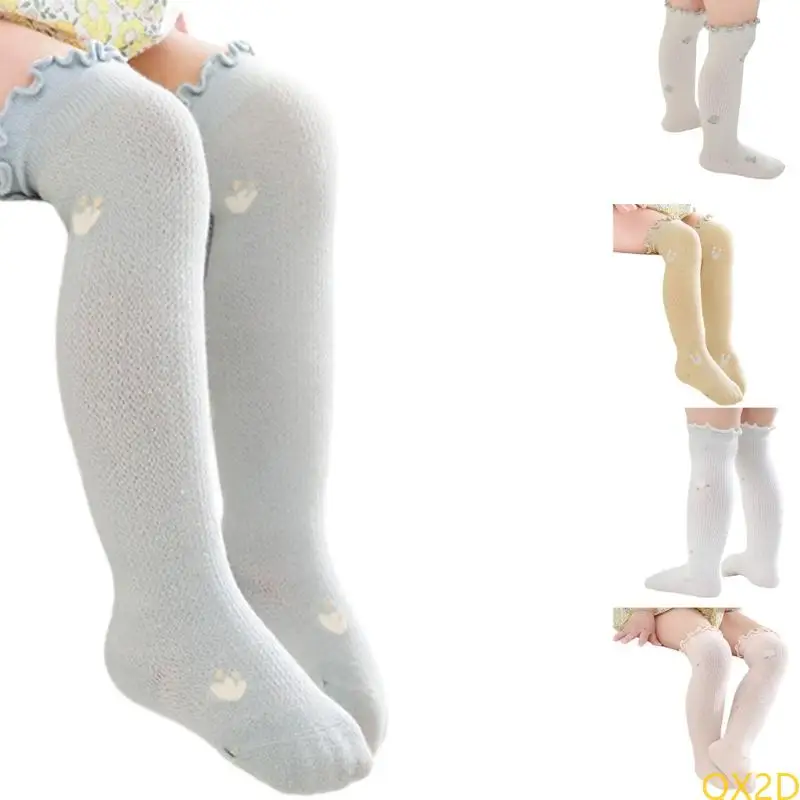 QX2D Calcetines altos hasta la rodilla de algodón transpirable