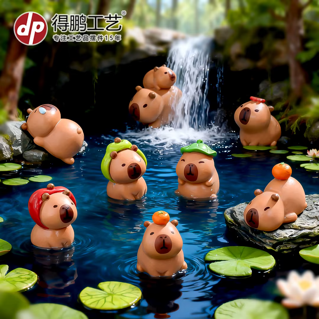 Figuras de acción capibara en miniatura para niños micropaisajes