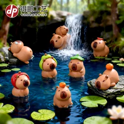 Figuras de acción capibara en miniatura para niños micropaisajes