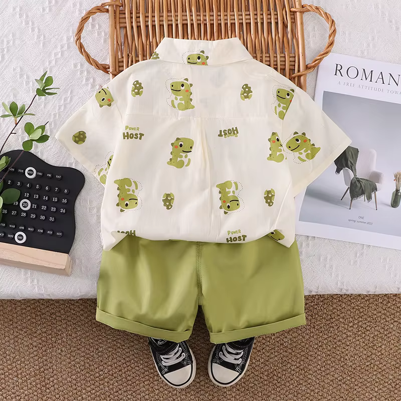 Conjunto de verano para bebé: camisa manga corta y pantalón corto - imagen 4