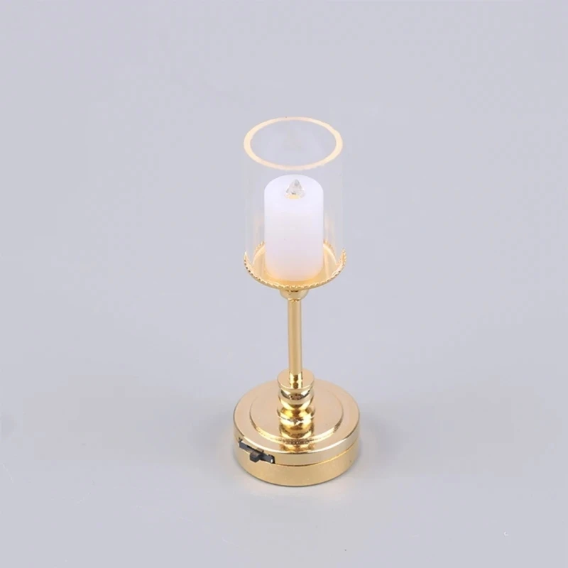 Minilámpara decorativa para casa de muñecas – Diseño cristal vintage 1:12 - imagen 4