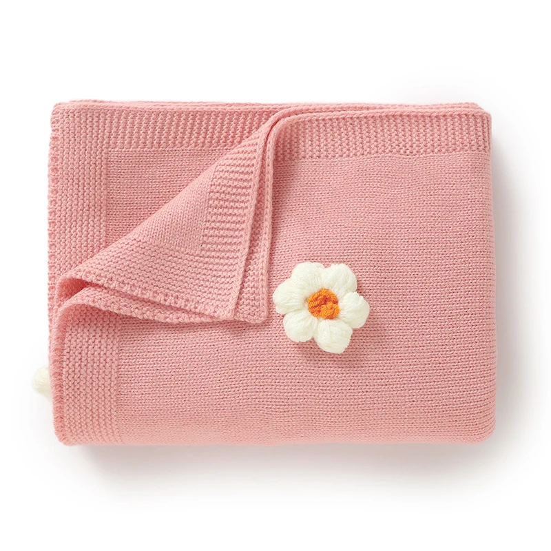 Manta bebé punto floral acolchada para carrito y envoltura suave - imagen 3