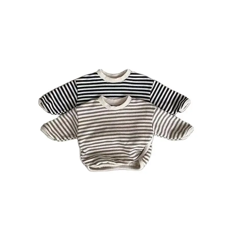 Sudadera con capucha a rayas bebé – Cómoda y suave para otoño