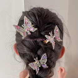 Horquillas mariposa con lazo princesa para niña