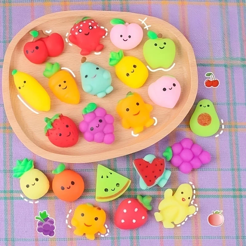 Juguetes blandos Squishy antiestrés para niños – Set frutas - imagen 2