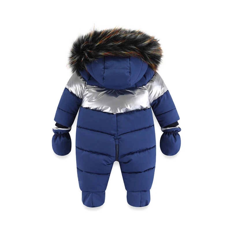 Mono de invierno con capucha y guantes térmicos para recién nacido - imagen 2
