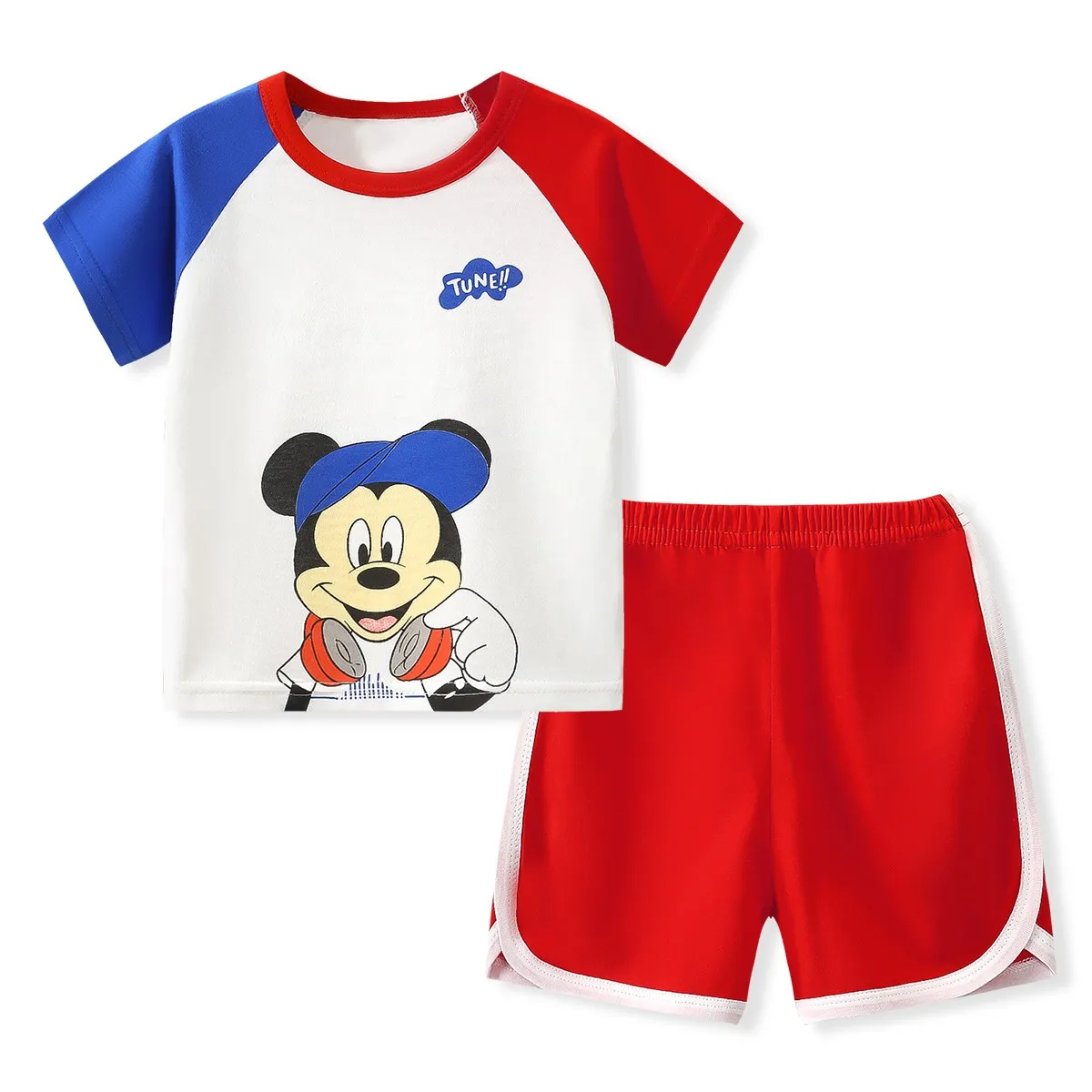 Conjunto de verano niño Mickey Mouse: camiseta y pantalón corto
