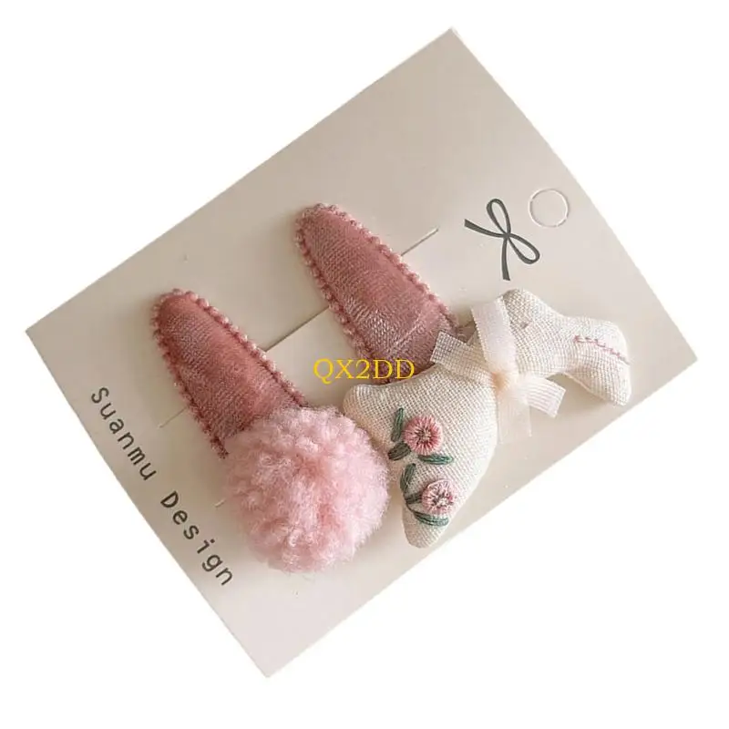 QX2D Lazos elásticos y horquillas para el pelo de bebé conejito - imagen 2