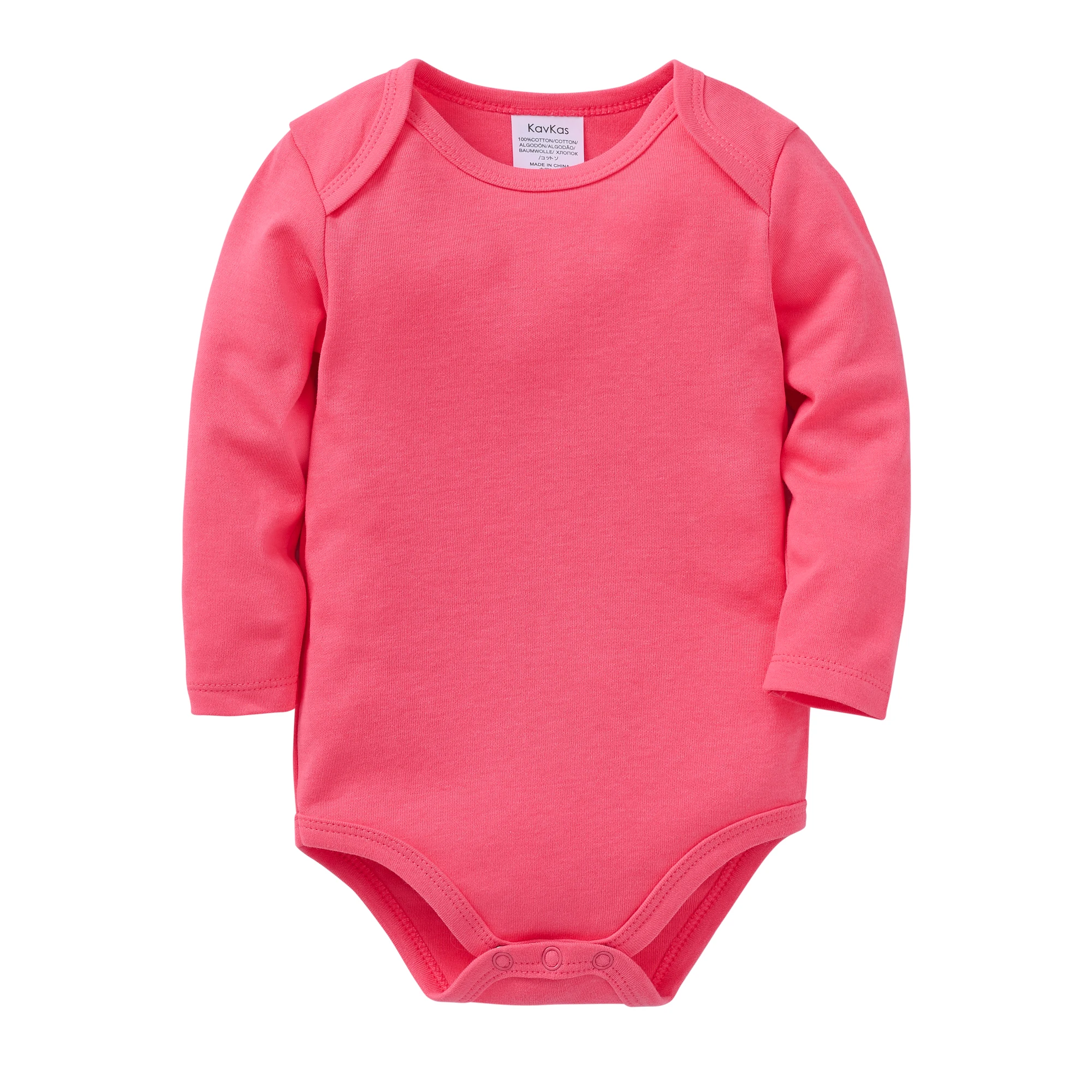 Body de bebé unisex Kavkas manga larga algodón liso recién nacido - imagen 3