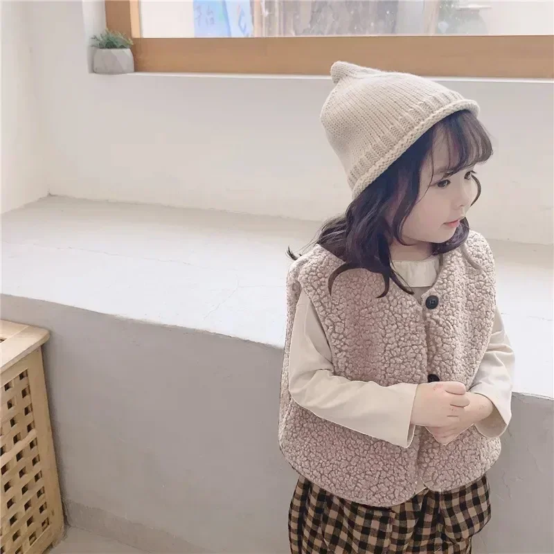 Chaleco de terciopelo con cuello en V cálido para niños y niñas - imagen 4