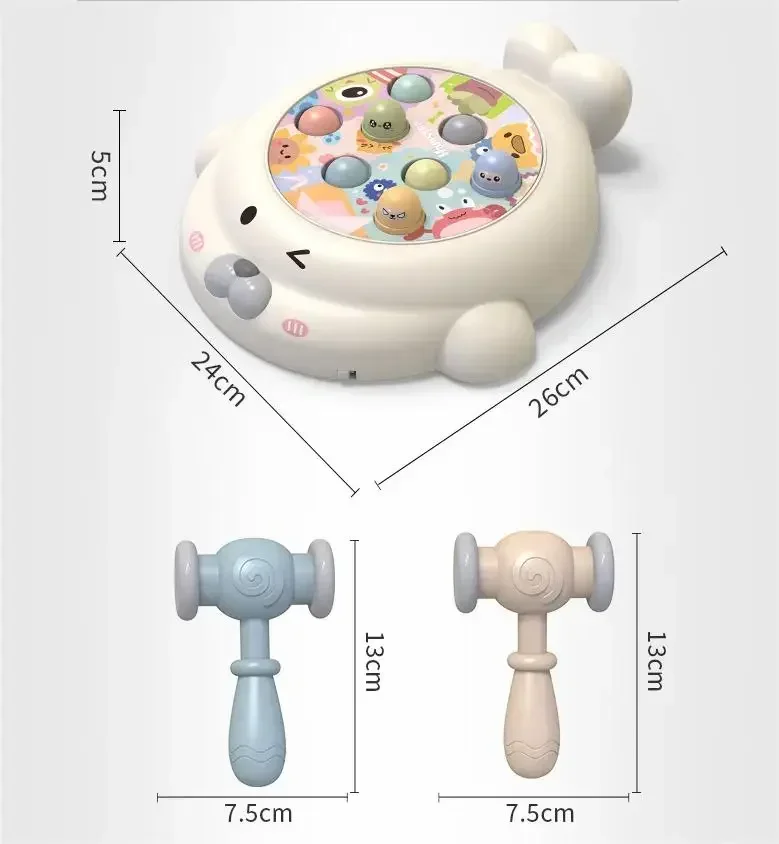 Martillo Montessori con luces y tablero de animales para bebés - imagen 5
