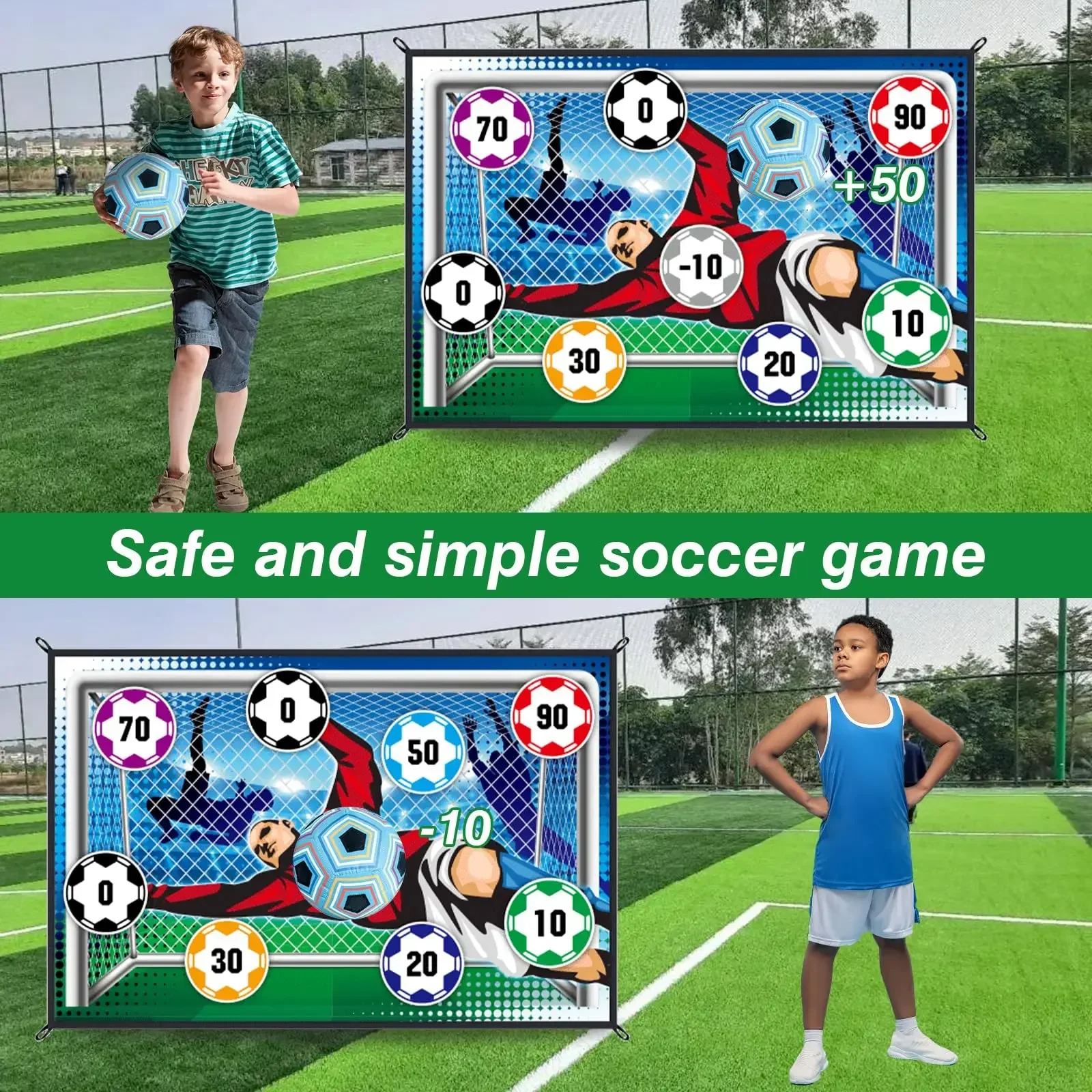 Portería plegable de nylon para entreno futbolístico en casa