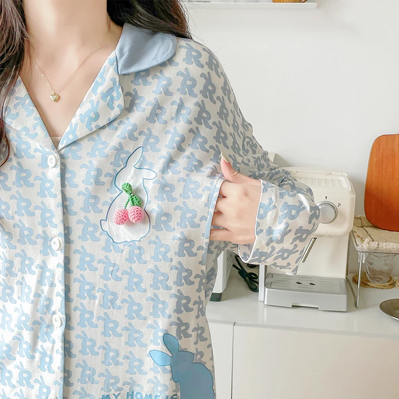 Pijama de lactancia de modal estampado para embarazadas