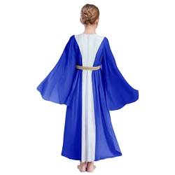 Disfraz de Halloween para niñas de diosa romana con toga bordada