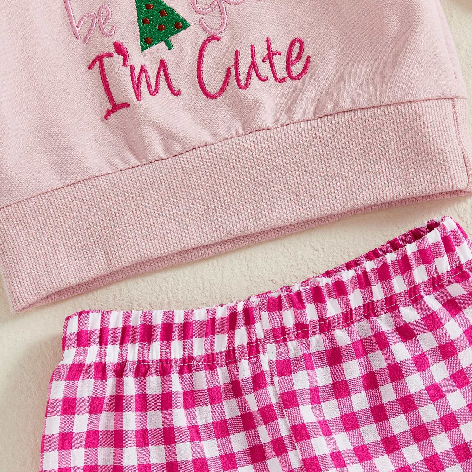 VISgogo Conjunto de niña Navidad con jersey y falda campana a cuadros - imagen 4