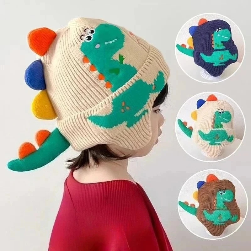 Gorro de invierno para niño con dinosaurios, cálido y cortaviento - imagen 3