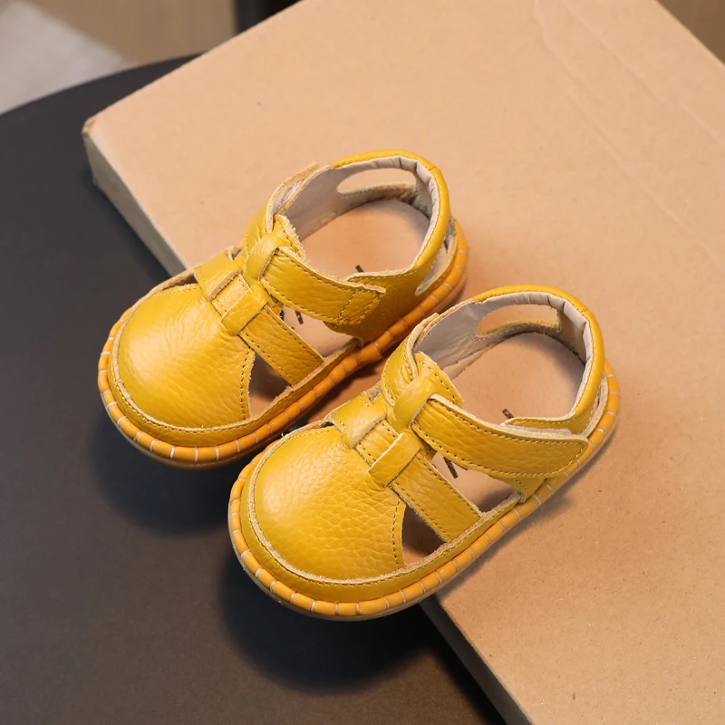 Sandalias de cuero genuino para niños con suela antideslizante - imagen 2