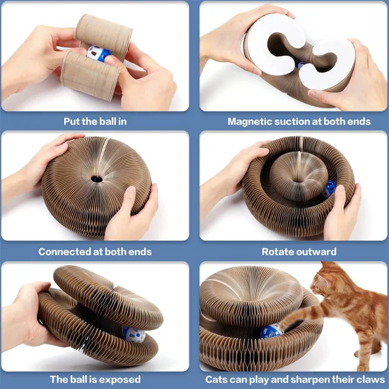 Rascador para gatos acordeón resistente al desgaste con garras - imagen 2