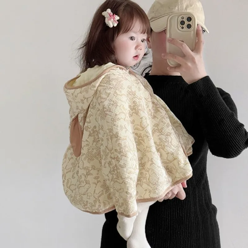 Poncho capa a prueba de viento para bebé recién nacido – Floral elegante - imagen 5