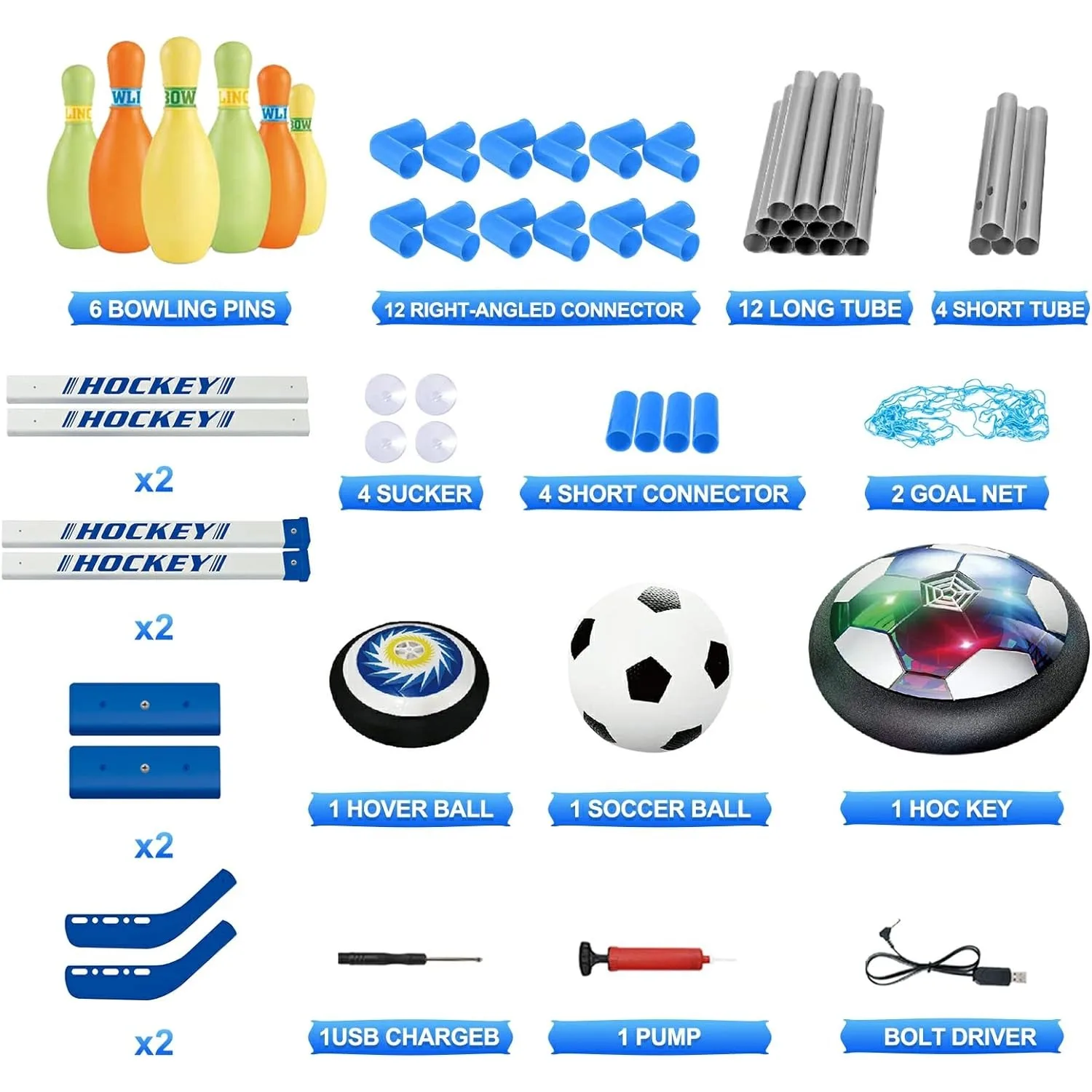 Juego de hockey con balón LED y portería