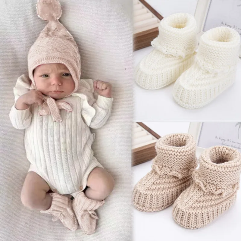 Calcetines de ganchillo para bebé cálidos en otoño e invierno