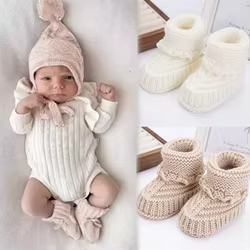 Calcetines de ganchillo para bebé cálidos en otoño e invierno