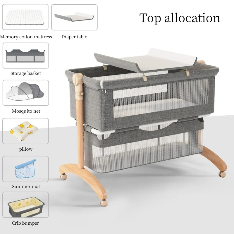 Cuna portafiable de madera con moisés – Ideal para viaje