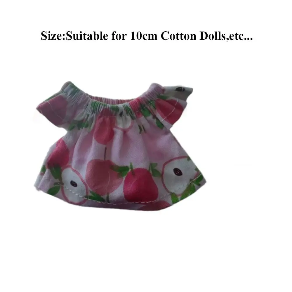 Vestidos para muñecas de 10 cm con estilo jeans y estampado