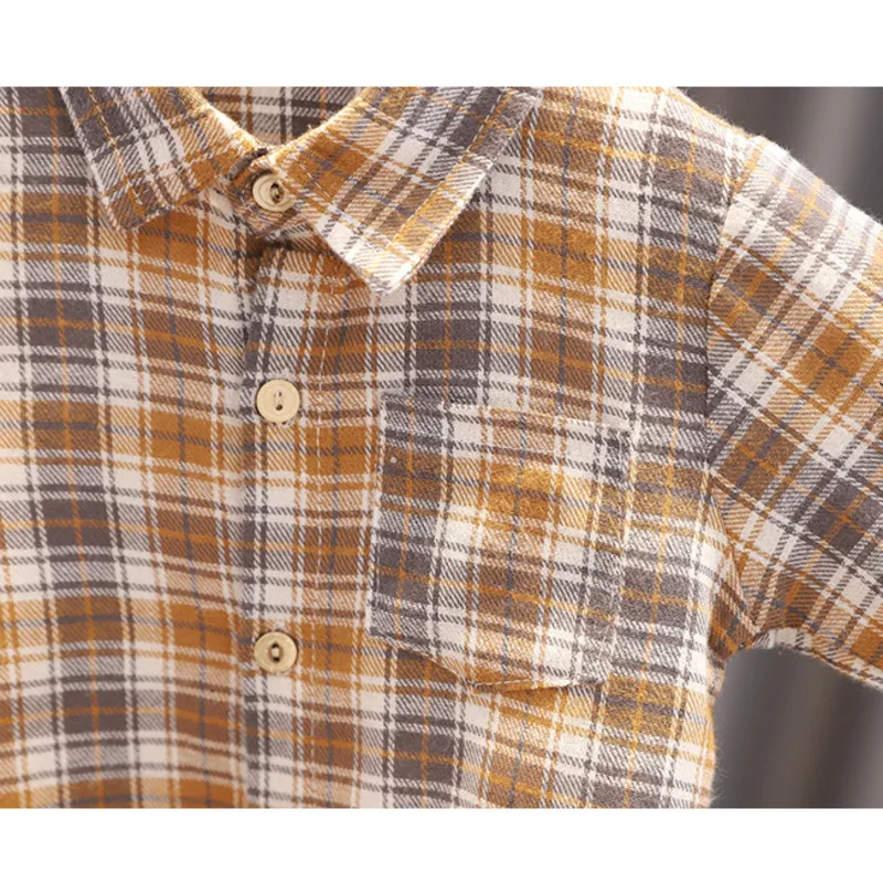 Conjunto bebé algodón primavera – Camisa a cuadros y chaleco - imagen 5