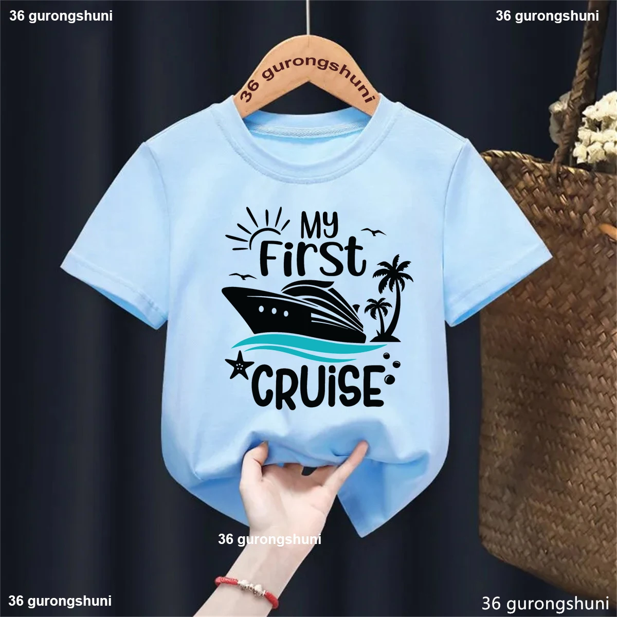 Camiseta estampada My First Cruise para niños y niñas de viaje
