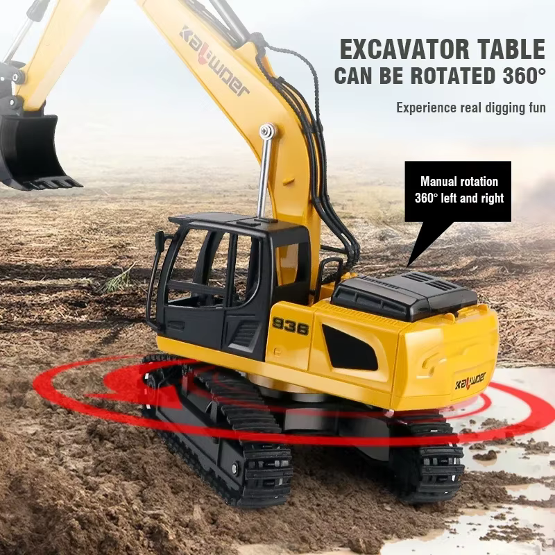 Huina excavadora RC con control remoto de aleación y plástico - imagen 5