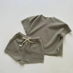 Conjunto de verano infantil - Pantalones cortos de punto con cordón