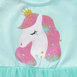 DXTON Vestido de princesa de algodón sin mangas con capa de malla