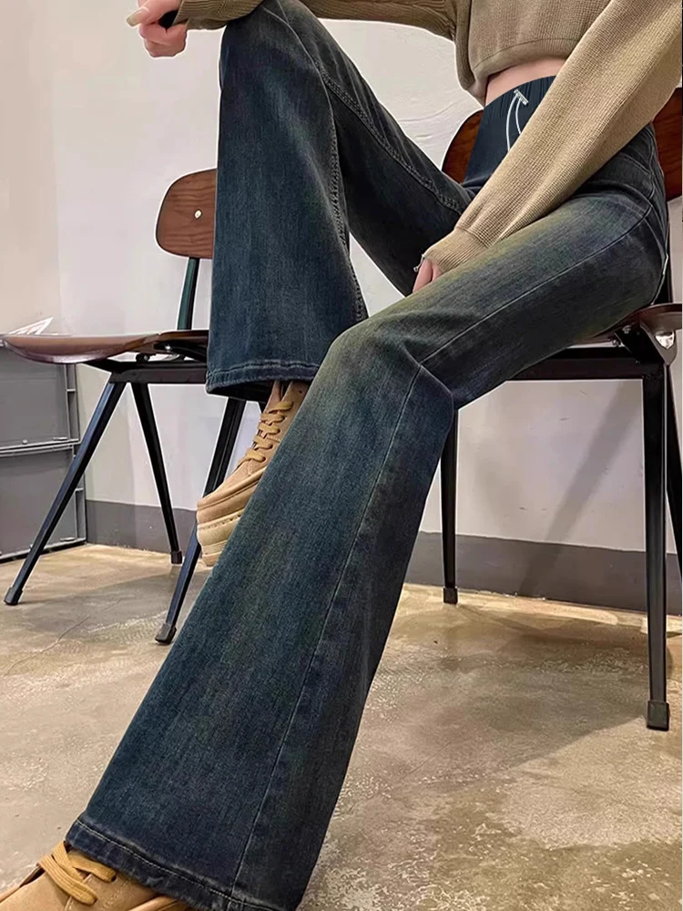 Jeans premamá vaqueros acampanados con cintura elástica y cordón - imagen 5
