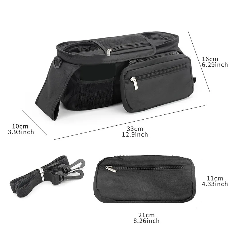 Bolsa colgante para cochecito de bebé, gran capacidad universal - imagen 3