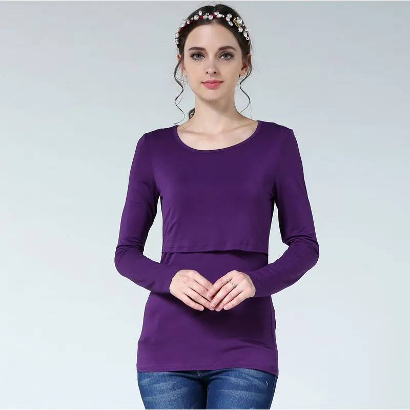 Camiseta de lactancia de manga larga con cuello redondo lifting - imagen 2