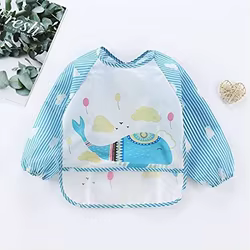 Babero impermeable de manga larga con bolsillo para bebés – plátano