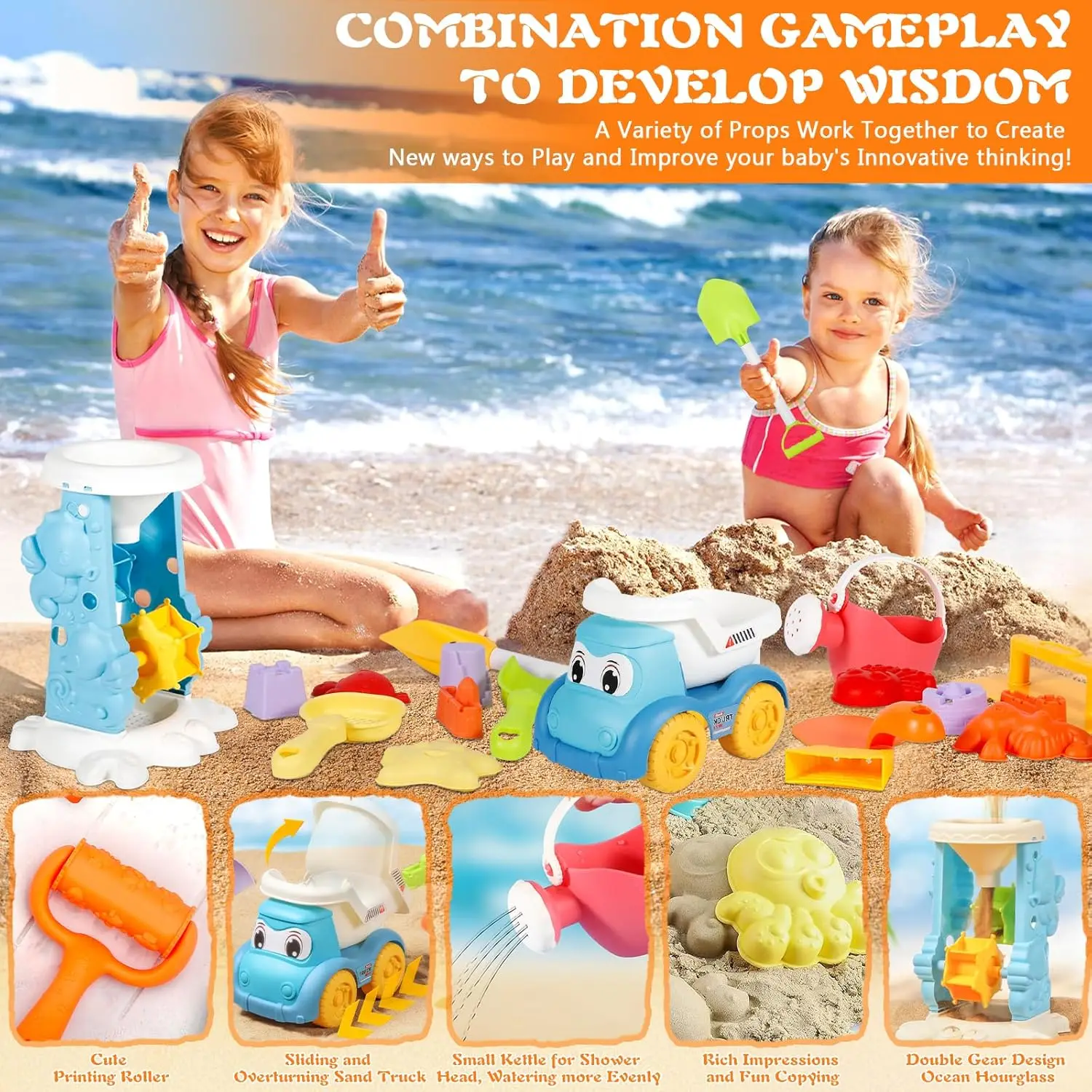 Juguetes de playa para niños: cubo, pala y rastrillo - imagen 5