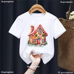 Camiseta infantil estampado Casa de Jengibre - Harajuku acuarela