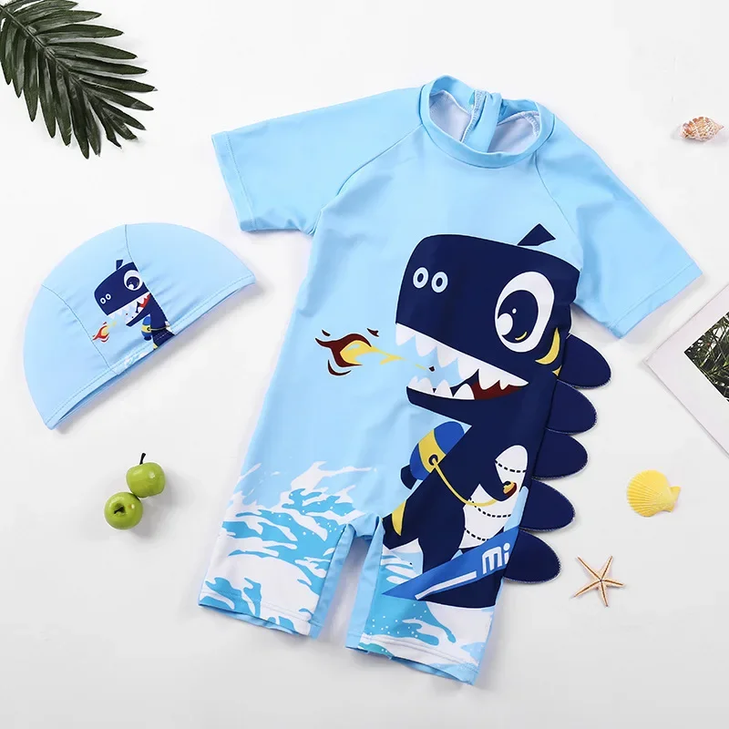 Traje de baño una pieza para niño con cremallera y manga corta - imagen 2