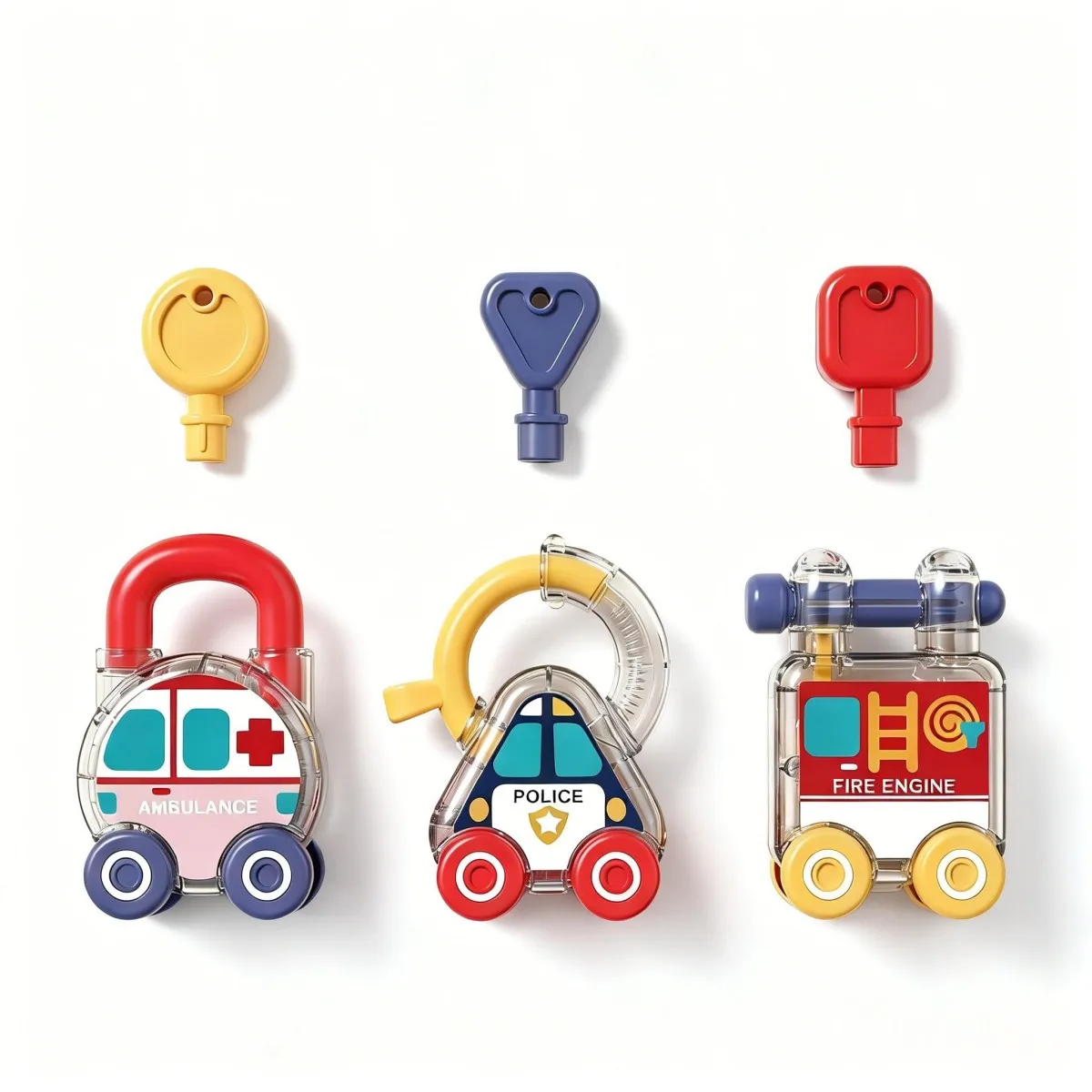 Juguete Montessori de llaves para aprender en coche y tren - imagen 5